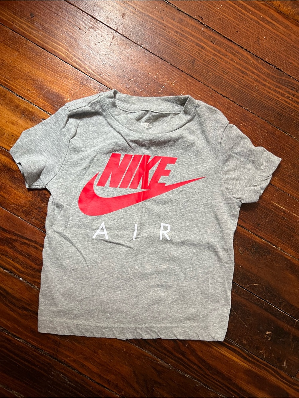 Nike Kids Gray T-Shirt with Red Nike Air Logo